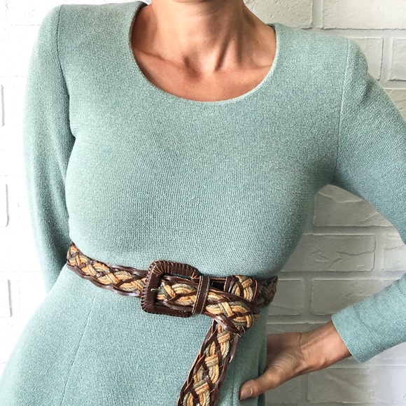 Vintage Dresses & Skirts - Vintage 80s fine knit fit and flare midi dress 4